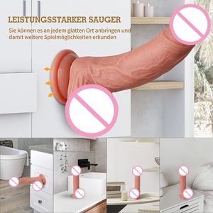 Penis wanita silikon cair cup isapan ganda, mainan seks super lembut dewasa, dildo buatan realistis - Product Image 5