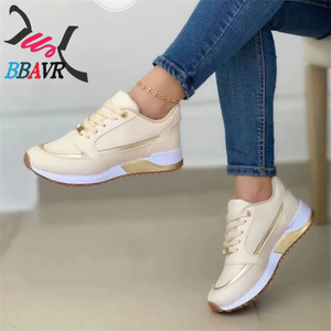 Zapatillas Casuales 2024 de Talla Grande con Cordones Delanteros, Punta Redonda Plana, Combinación de Colores, Entresuela de PU Transpirable y Suela de Goma para Todas las Temporadas - Product Image 2