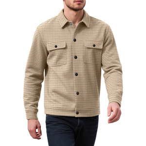 Nouvelle chemise décontractée unie à manches longues et col rabattu 100 % polyester anti-boulochage pour <span class=keywords><strong>homme</strong></span>, collection automne-hiver transfrontalière - Product Image 1