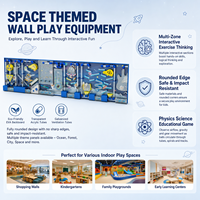 Jeu mural éducatif pour enfants sur l'exploration spatiale et l'astronautique, avec circuit de balles, pour parc d'attractions