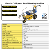 Marqueur de lignes à pulvérisation froide électrique rechargeable, dispositif à roues de type poussé pour le marquage des parkings, des pistes et des routes