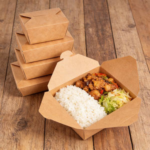 Cajas de Papel Kraft para Empacar Alimentos para Llevar, Personalizadas, Desechables, para Alitas de Pollo, Hamburguesas y Papas Fritas - Product Image 2