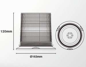 Feux de signalisation LED à dôme de 4 pouces, lumière stroboscopique LED ambre, balise de secours pour véhicule, lumière de secours à haute intensité avec lentille en PC, base en métal WL203 - Product Image 5