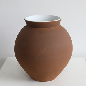 Französische Creme Wabi-Sabi-Stil Keramik vase Retro handgemachte Homes tay Blumen arrangement Zen Ornamente Steinzeug Glas - Product Image 3