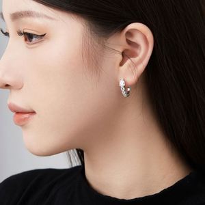 Dylam Luxury <b>Fine</b> Fashion Women Jewellery Rhodium 18K Gold Plated 5A Zirconia Diamond Hoop Snake U Shape <b>Stud</b> <b>Earrings</b> - Product Image 3