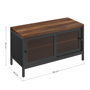 <span class=keywords><strong>VASAGLE</strong></span> Meuble d'entrée en bois brun pour chaussures <span class=keywords><strong>Banc</strong></span> de chambre à coucher avec 2 portes en verre - Product Image 4