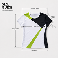 Haut de tennis personnalisé pour femme à manches courtes, color block, avec empiècements géométriques, idéal pour le sport, l'entraînement et les matchs sur le court