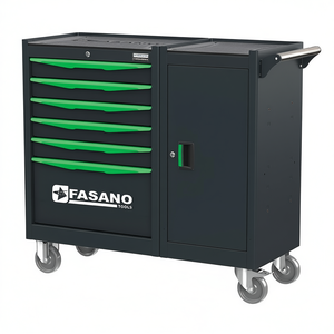 Armoire à outils roulante Fasano Tools à 6 tiroirs avec porte et roulettes pour la réparation automobile - Product Image 2