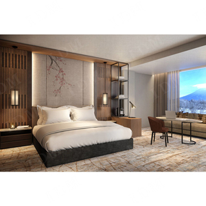 Nội thất khách sạn thương mại phòng ngủ bộ phòng khách sạn gỗ năm sao dự án Giường Khách Sạn marriott cho dự án - Product Image 2