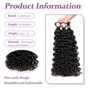 8‑30 Inch Soft Bouncy Natural Wave Virgin Remy <b>Human</b> Hair Bundles 100% Unprocessed Weft Weave Texture Extensions For Black Women - Product Image 3