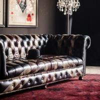 Canapé sectionnel Chesterfield de luxe léger de style américain, plusieurs couleurs au choix, ensemble de salon classique