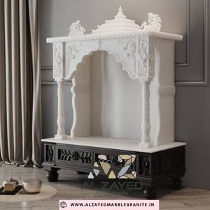Modern Design White Marble Pure White Marble <b>Mandir</b> Handcrafted <b>Home</b> Temple <b>for</b> <b>Pooja</b> Room Traditional Spiritual Decor - Product Image 3