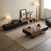 Mesa de Centro para Sala de Estar Pequeña, Rectangular, Completamente Ensamblada, Mesa de Té Multifuncional con Almacenamiento