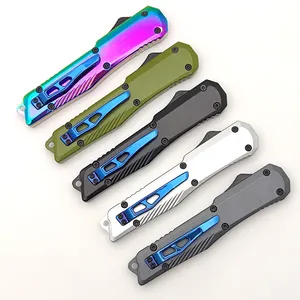 2024 CNC mango personalizado mango de aluminio cuchillo OTF cuchillo chino automático cuchillos de caza