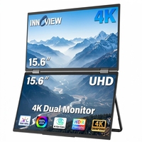 15,6 Zoll 4K UHD Tragbarer Dual-Monitor Treiberfrei Breite Betriebssystem-Kompatibilität für Büroeffizienzsteigerung Multitasking-Arbeit