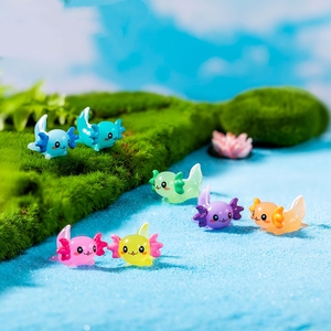 可爱卡通微型树脂工艺品多色钝口螈鱼缸水族箱装饰用钥匙扣玩具模型 - Product Image 4