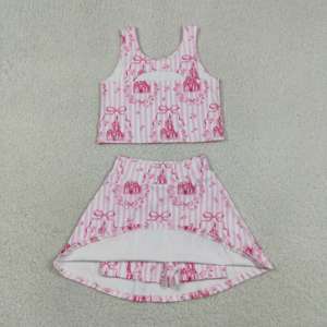RTS Ropa Deportiva: Conjuntos Casuales de Falda-Pantalón para Niñas con Lazo, Ideales para Yoga, Animación y Uso Diario - Product Image 5