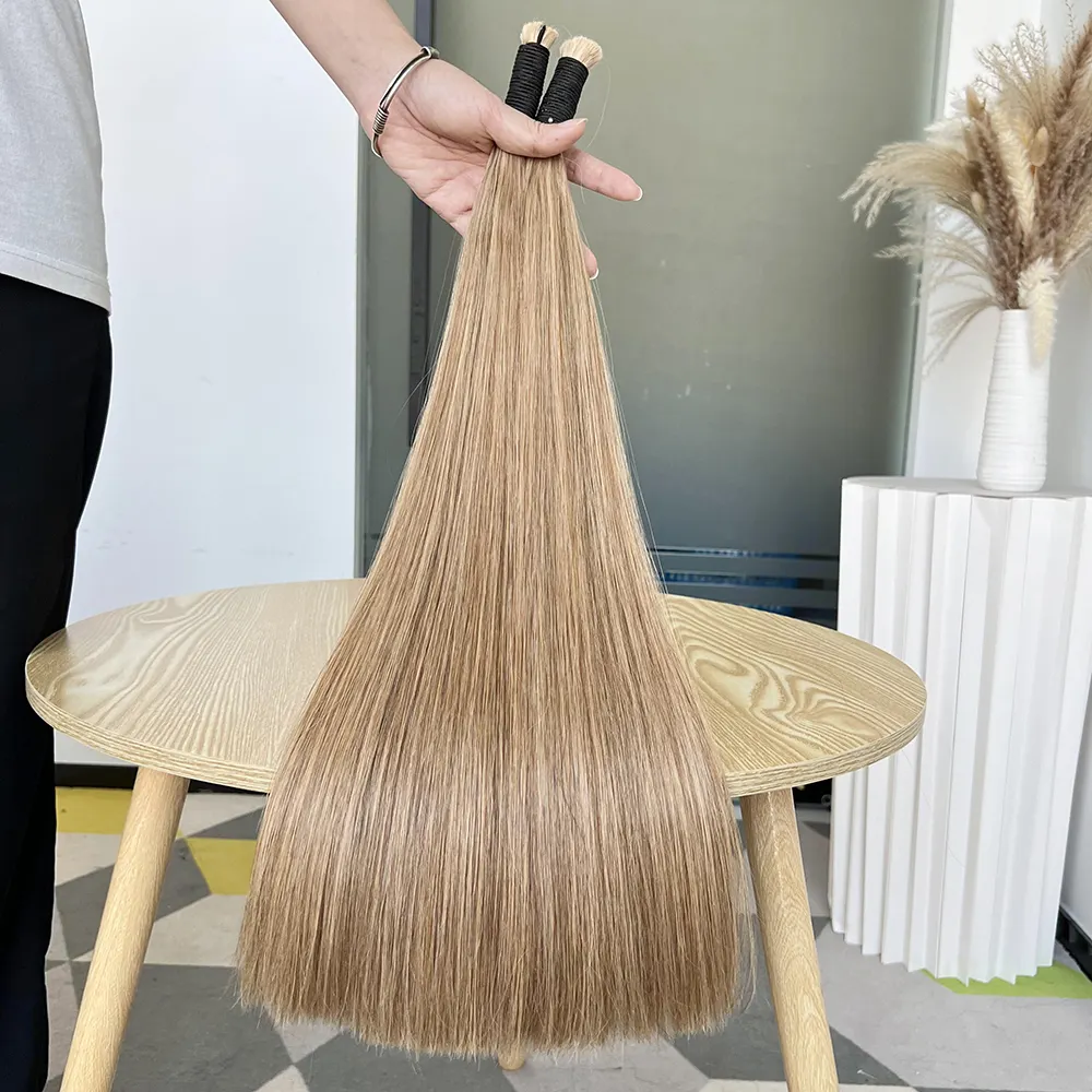 #27 Honey Blonde Hair Bulk 100% Unprocessed Brazilian Virgin Human Hair Extensions Bone Straight Bulk Human Hair For Braiding