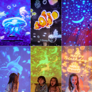 Lámpara Nocturna Infantil para Dormitorio con Ambiente Romántico, Música y Proyección, Diseño Colorido de Agua Oceánica y Estrellas, Material de PVC - Product Image 5