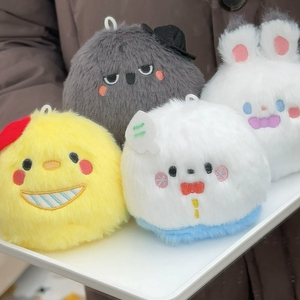 Phim Hoạt Hình Mềm Loạt Động Vật Nhồi Bông Sang Trọng <span class=keywords><strong>Keychain</strong></span> Quà Tặng Cho Cô Gái Thỏ Con Chó Chick Chim Ba Lô Mặt Dây Chuyền Đồ Trang Trí - Product Image 2