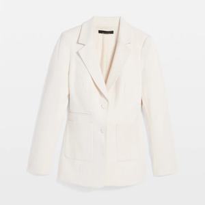 Blazer elegante personalizado para mujer Top de patrón sólido lavable con botones de solapa y bolsillos Método tejido - Product Image 1