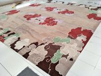 Tapis d'accueil en laine tissé à la main avec logo imprimable pour hôtel, auditorium, salles de réunion, motif de la série chinoise, modèle LY020