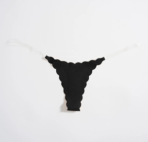 Nueva Braguita Invisible de Tela de Seda de Hielo, Sin Costuras, Antideslizante, con Borde Ondulado, de Talle Bajo, de Una Pieza, para Gimnasio - Product Image 4