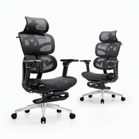 Chaise de bureau exécutive ergonomique moderne avec assise en maille respirante et matériau en nylon pour la maison, le bureau et la chambre à coucher