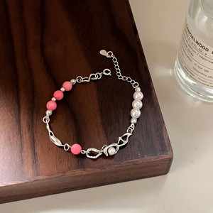 Yinruitai S925 Sterling Silver Coral <b>Beaded</b> <b>Bracelet</b> For Women Gift Jewelry - Product Image 2