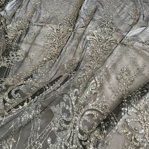 Nuevo Tul Brillante con Cristales Azules y Purpurina, Precio Razonable, Tul en Polvo, Tela 3D con Purpurina, Tul de Malla para Vestido de Novia - Product Image 5