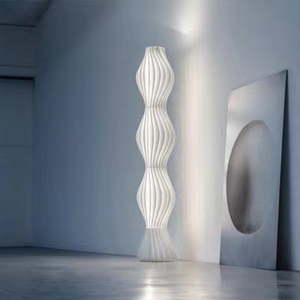 Lámpara de pie de onda moderna al por mayor para sala de estar nuevo estilo diseñador creativo soporte acrílico de metal cuerpo de hierro contemporáneo LED madera - Product Image 5