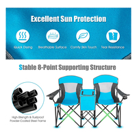 Chaise de plage pliable pour 2 personnes avec auvent Style moderne Extérieur Double Camping Lune pour une utilisation en intérieur
