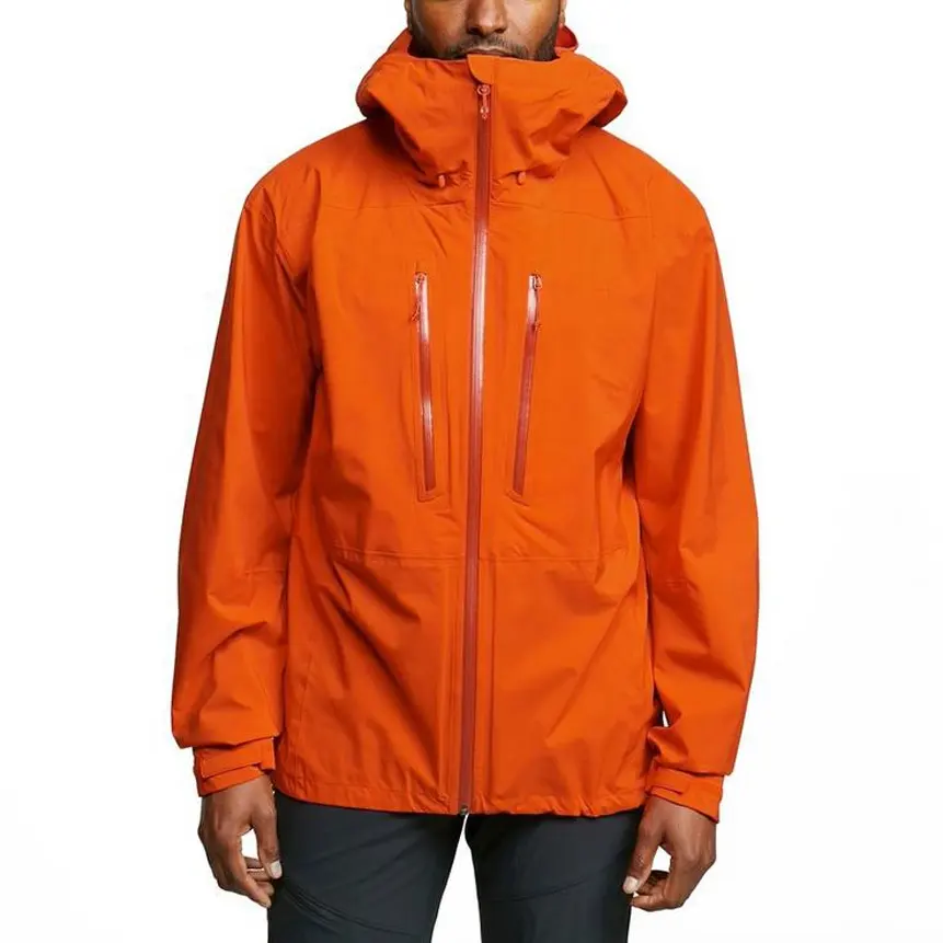 TEX escalade vêtements imperméable coupe-vent extérieur réglable sous le casque capuche et poignets logo personnalisé mode sport veste