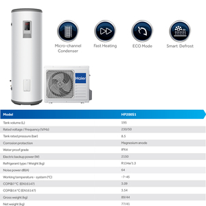 American Standard Power Saving Hybrid Best <span class=keywords><strong>Chauffe</strong></span>-<span class=keywords><strong>eau</strong></span> à pompe à chaleur air-<span class=keywords><strong>eau</strong></span> domestique de type split de 80 gallons - Product Image 2
