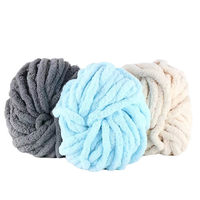 Fil chenille épais en mélange polyester-rayonne, doux, résistant, antistatique, pour tricot à la main, crochet, couture, couverture, écharpe, DIY