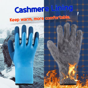 قفازات شتوية مخصصة مقاومة للماء قفازات دافئة مطلية بالمطاط قفازات حماية يدوية للرجال تعمل بصيد الثلج البارد - Product Image 2