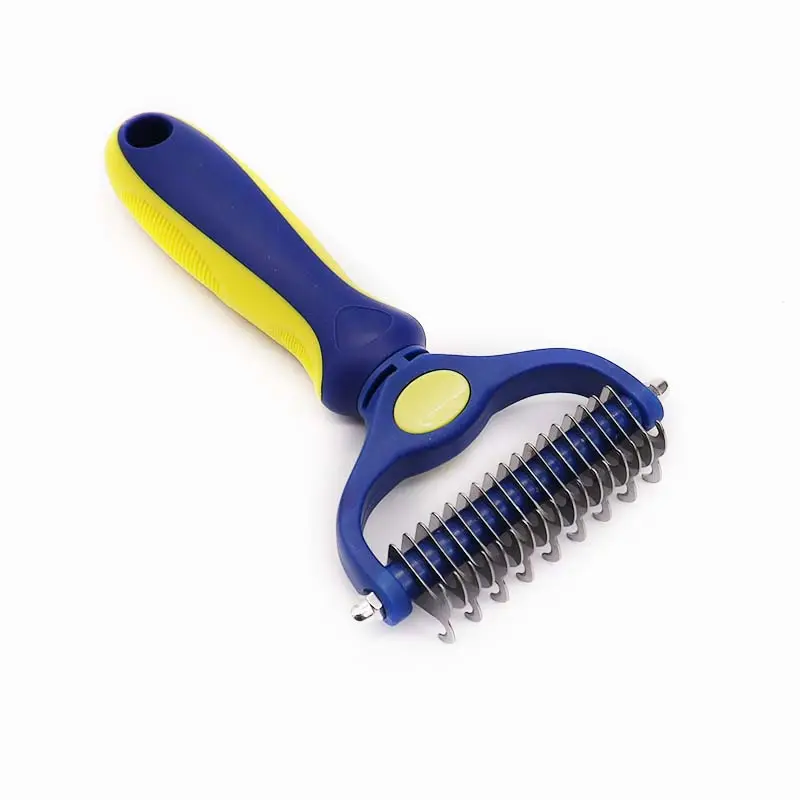 Own The Patent Cat   Dog Double-sided Hair Dematting and Deshedding Undercoat Rake Comb Tool Pet Grooming Brush