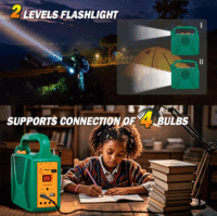 Sistem Energi surya portabel 76.8Wh LiFePO4 baterai Bluetooth FM Radio 60W Solar Input LED pencahayaan untuk n rumah Off Grid