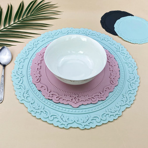 Mantel Individual <span class=keywords><strong>de</strong></span> silicona <span class=keywords><strong>de</strong></span> estilo Vintage nórdico, alfombrilla anticalor para platos <span class=keywords><strong>de</strong></span> comedor, encaje en relieve, aislamiento térmico, taza <span class=keywords><strong>de</strong></span> té, alfombrilla para artesanías <span class=keywords><strong>de</strong></span> plástico - Product Image 4