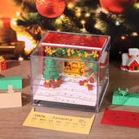 Bloc-notes créatif avec sculpture 3D en papier sur le thème de Noël 2027, avec lumière LED, pour cadeaux de Noël