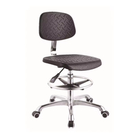 Chaise de bureau pivotante en PU noir à dossier moyen de haute qualité