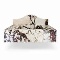 Vasque de salle de bain en marbre Calacatta Viola de luxe |   Vasque en pierre italienne à veines violettes avec crédence pour la décoration de salles de bain d'hôtels et villas