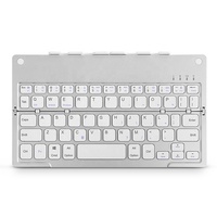 Keyboard dengan dudukan ponsel, ultra-tipis lipat Mini gigi biru 61 tombol nirkabel dengan dudukan yang dapat diisi ulang 2 lipat