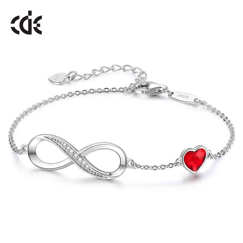 CDE YB0692 Trendy Schmuck Sterling Silber Infinity Armband Herzförmiges Charm Armband Liebes kette Armband für Frauen