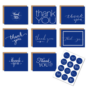 Factory Supply <b>Thanks</b> <b>Card</b> Set with 8 <b>Pack</b> Kraft Paper Envelope Packing and Stickers - Product Image 2