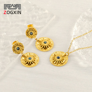 Zogxin Gold Plated Star Necklace And Earring Set Stainless Steel Party Jewelry For Women - Product Image 1