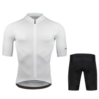 Ensemble de cyclisme unisexe pour adultes : Cuissard de cyclisme et maillot à manches courtes ajusté – Nylon/Cachemire anti-transpiration