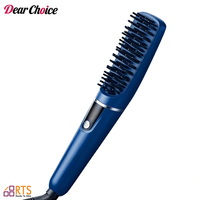 Brosse lissante DearChoice avec écran LED, 6 niveaux de température (100-200°C), peigne métallique anti-brûlure, chauffage PTC, cordon rotatif à 360°, arrêt automatique