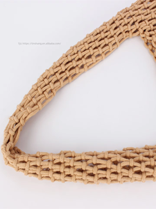 Generation New Solid Color Cotton Fabric <b>Net</b> <b>Bag</b> Handmade Woven ZIP Single Handle Candy Color Winter Fashion Daily Tanjing - Product Image 2