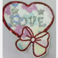 Patchs de broderie en tissu de coeur d'impression de fleur directe d'usine avec fourrure